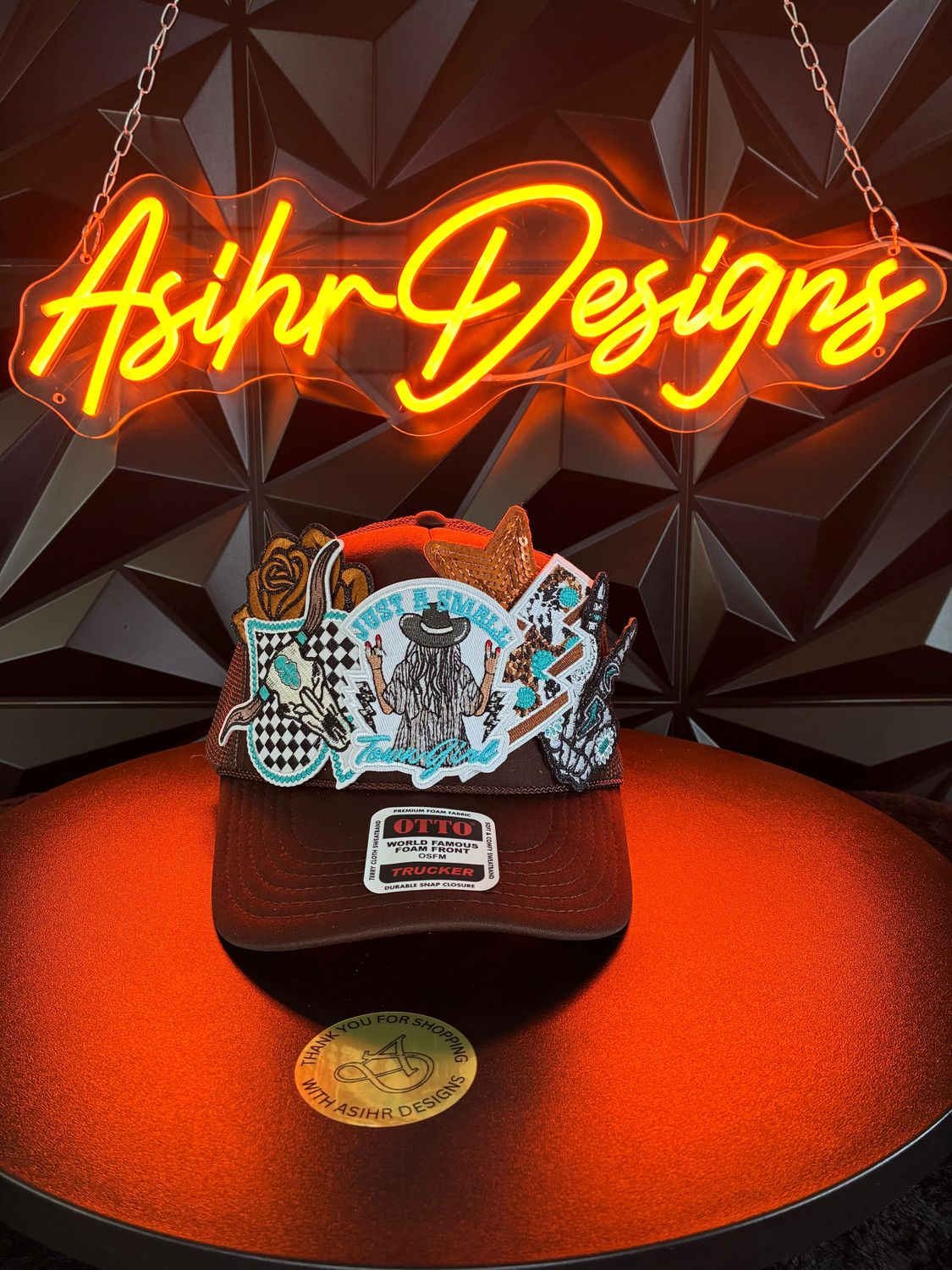 Small-Town Girl Trucker Hat Brown