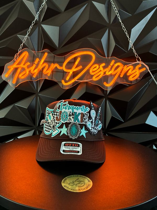 Turquoise Junkie Western Trucker Hat