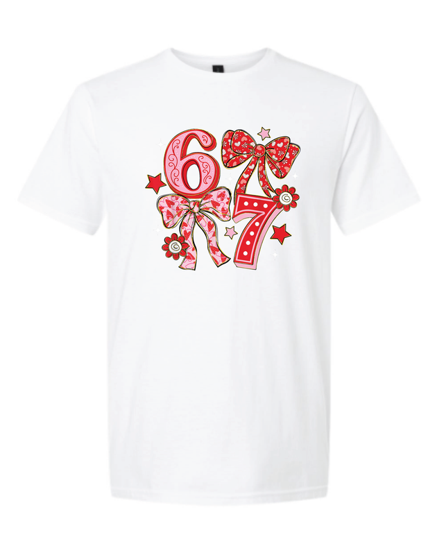 “67” Pink Bow Tee "Youth"