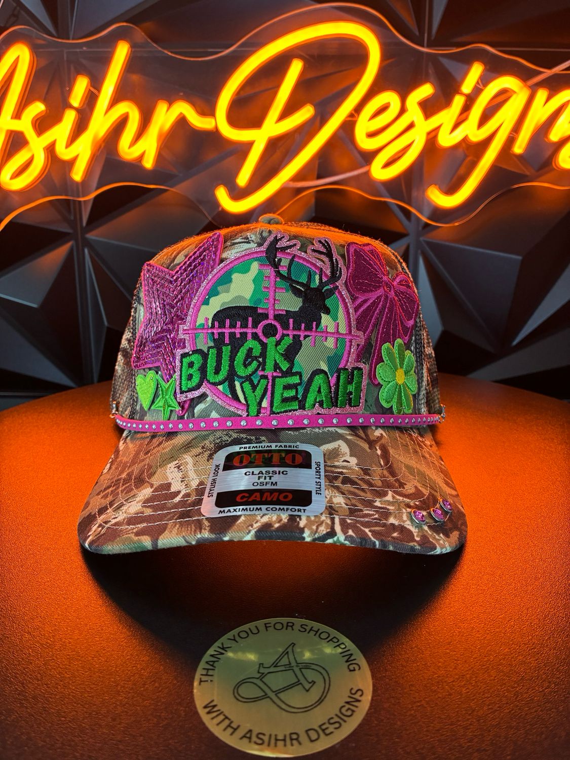 “Buck Yeah” Custom Camo Trucker Hat
