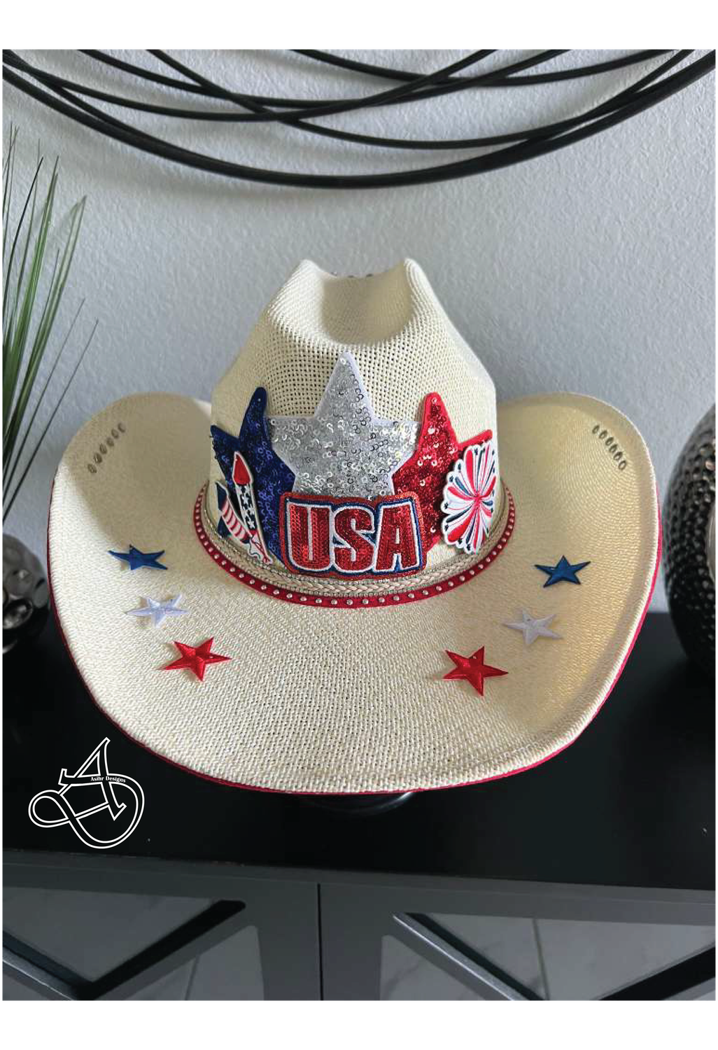 Patriotic USA Sparkle Cowboy Hat