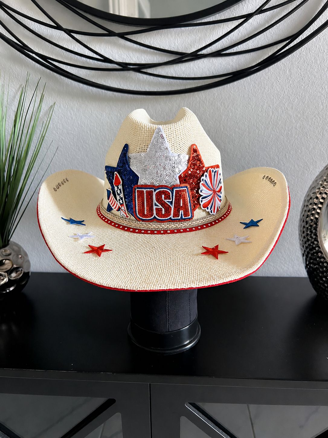 Patriotic USA Sparkle Cowboy Hat