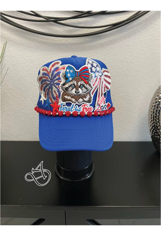 Feral But Free Patriotic Trucker Hat