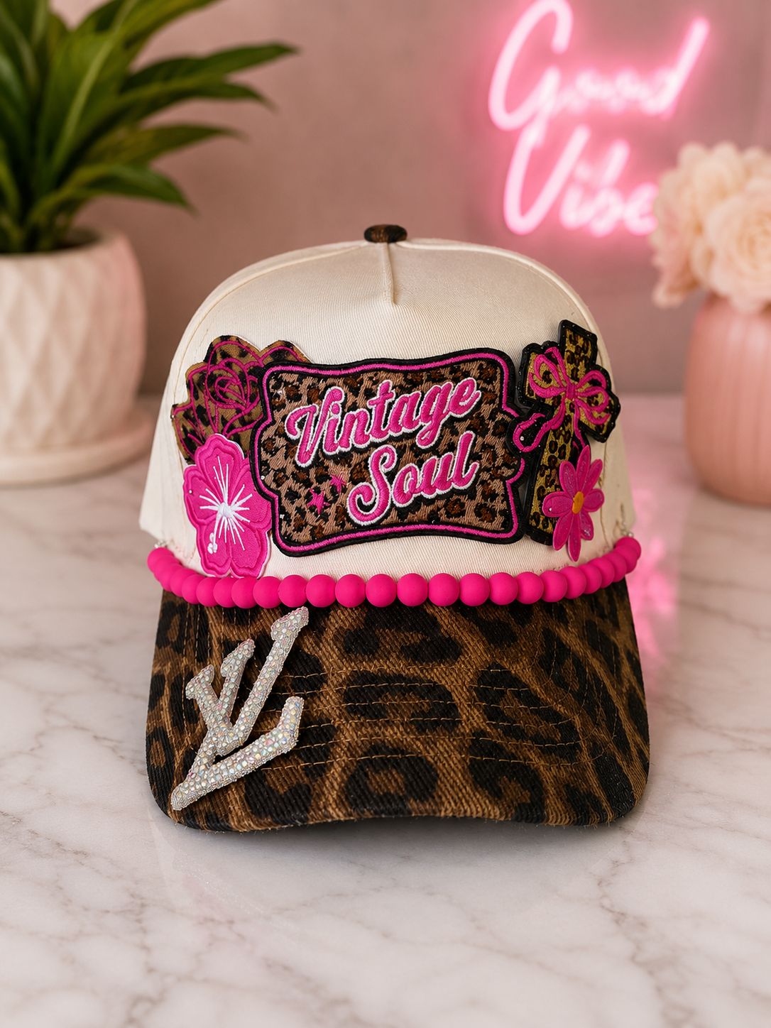 Vintage Soul Leopard Trucker Hat