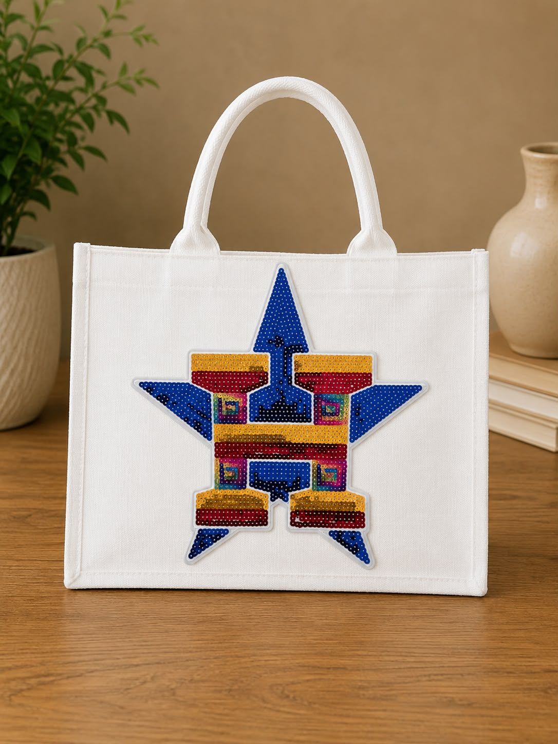 Houston Star Bling Canvas Tote Bag