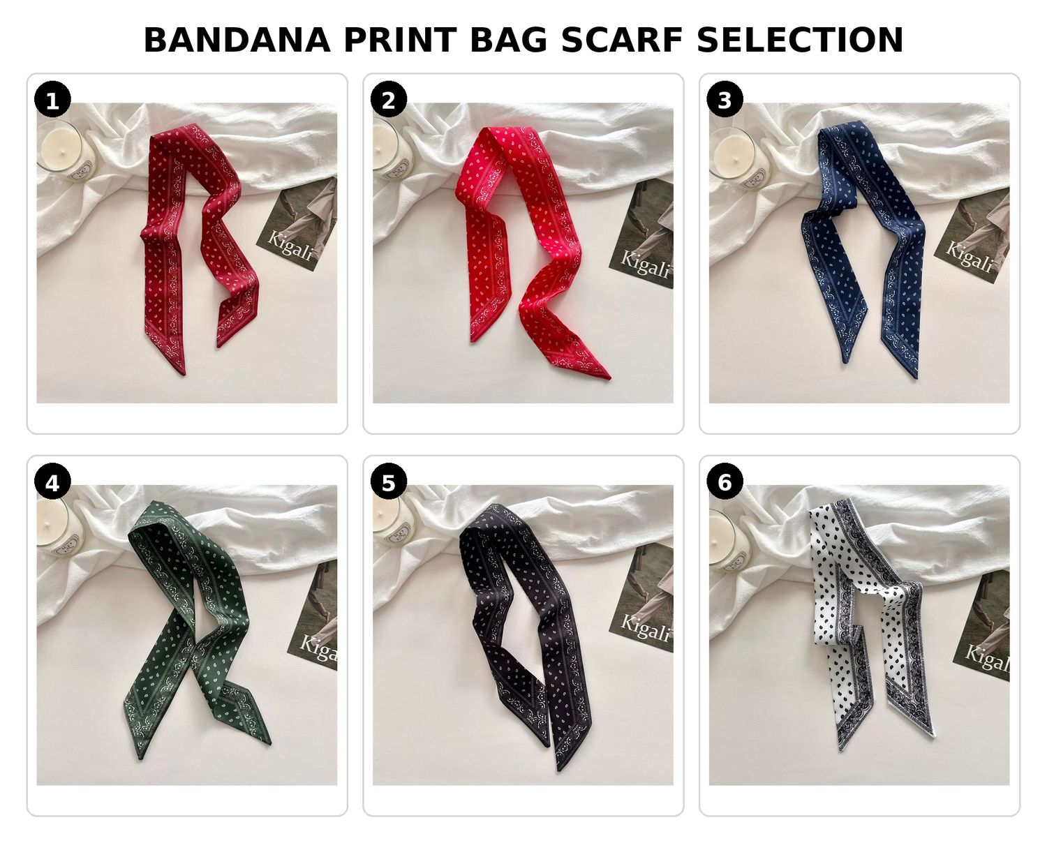 Bandana Print Bag Scarf