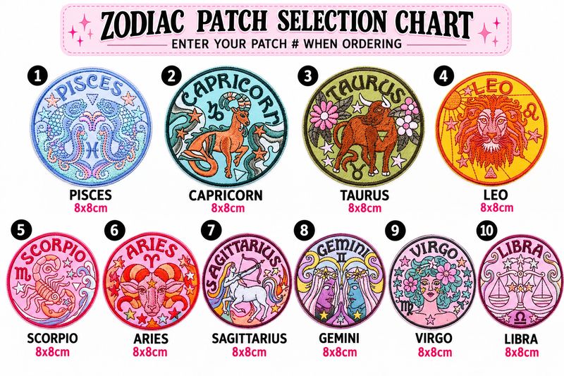 Retro Zodiac Embroidered Patch
