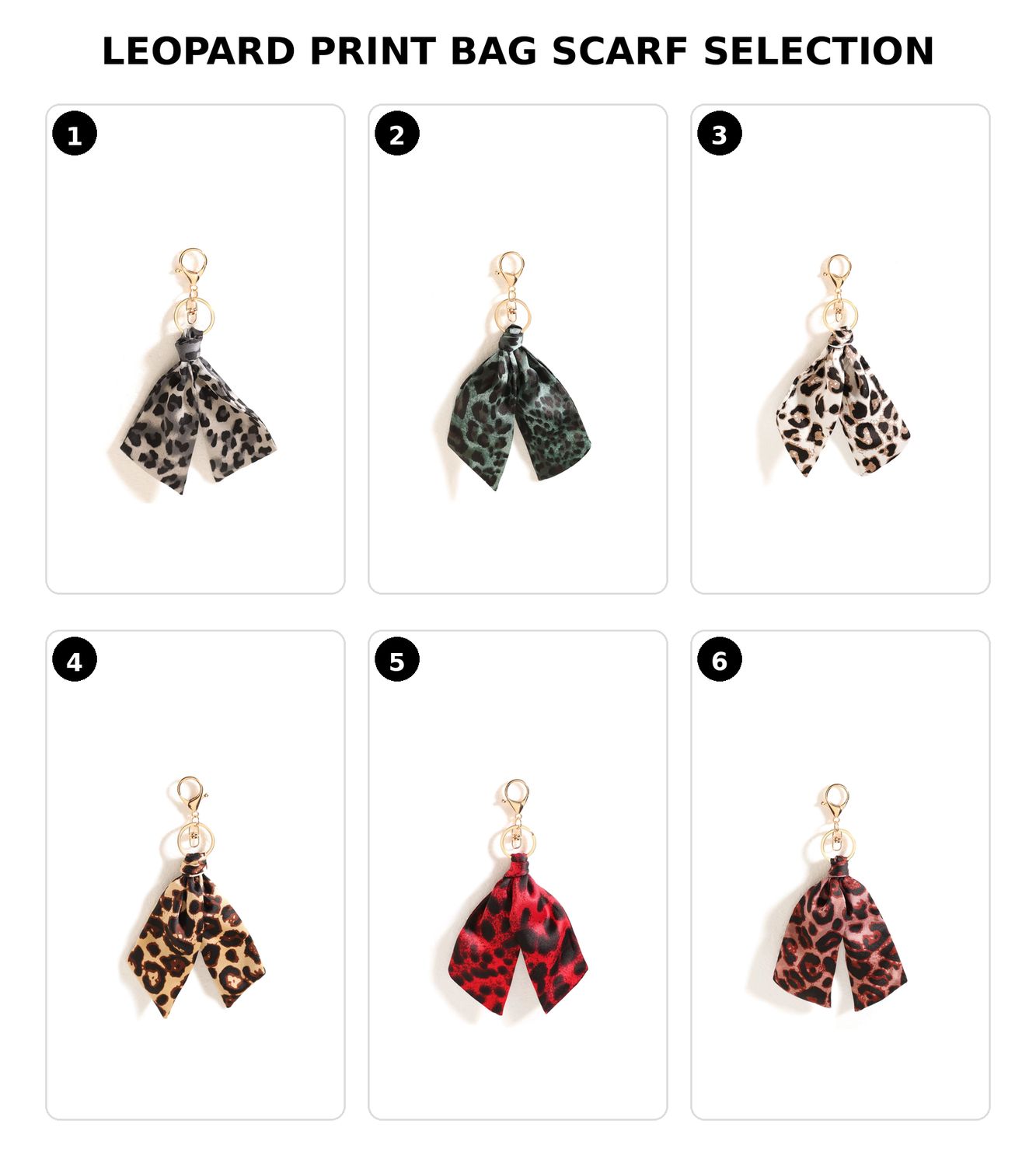 Leopard Print Bag Scarf Keychain