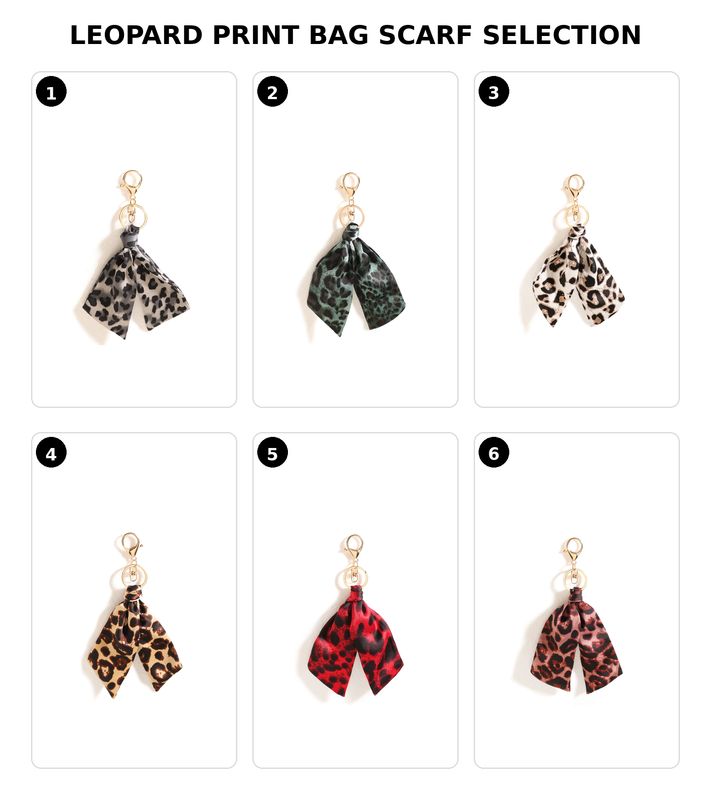 Leopard Print Bag Scarf Keychain