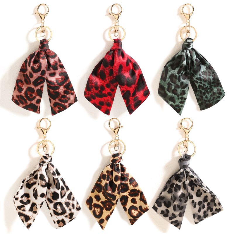 Leopard Print Bag Scarf Keychain