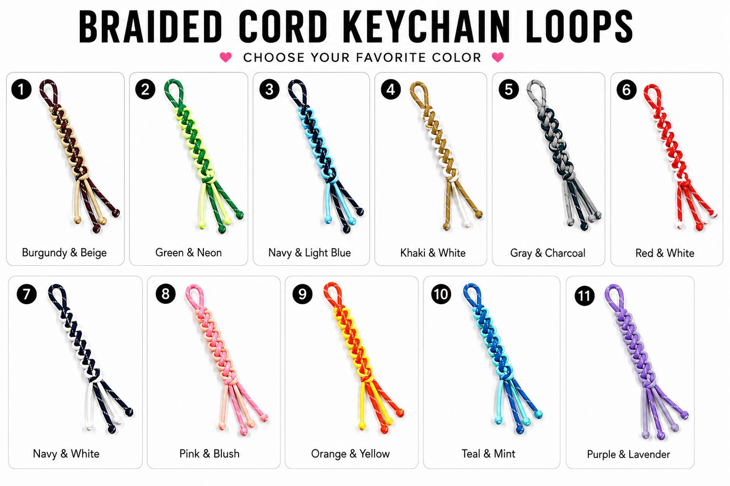 Braided Cord Keychain Loop