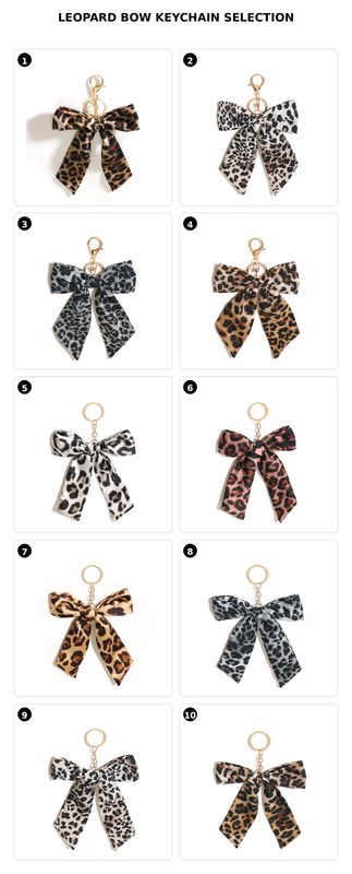 Leopard Print Bow Bag Charm &amp; Keychain