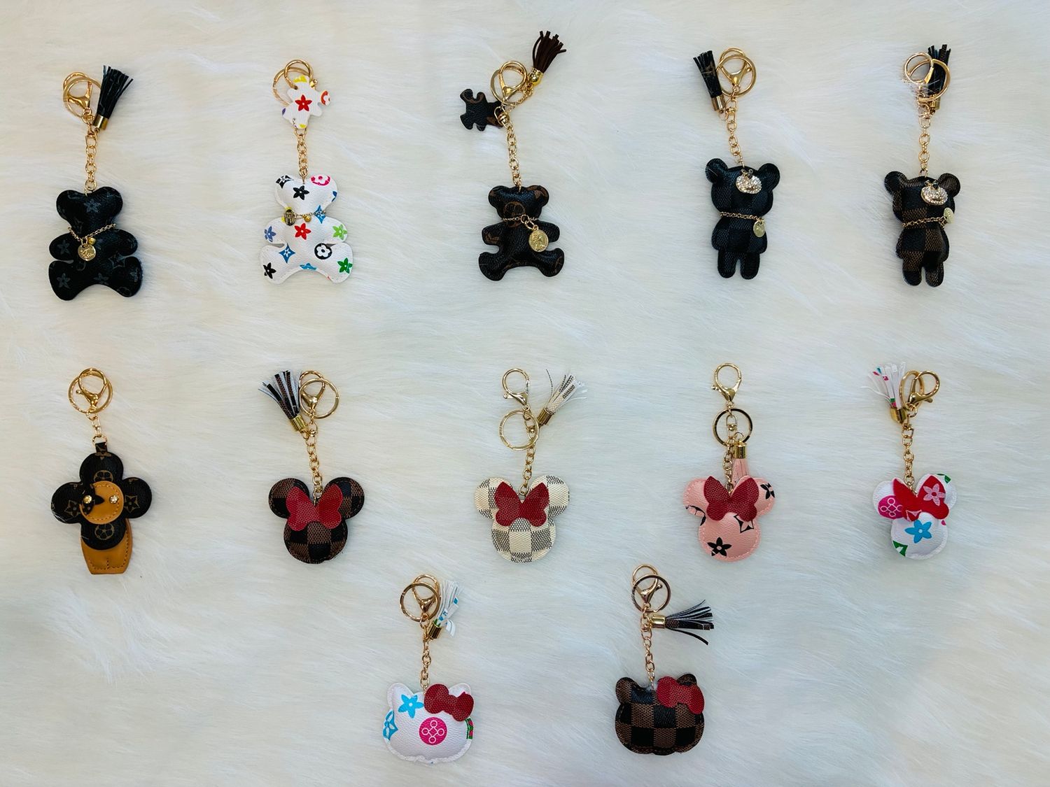 Designer-Inspired Bear &amp; Mouse Keychain Collection