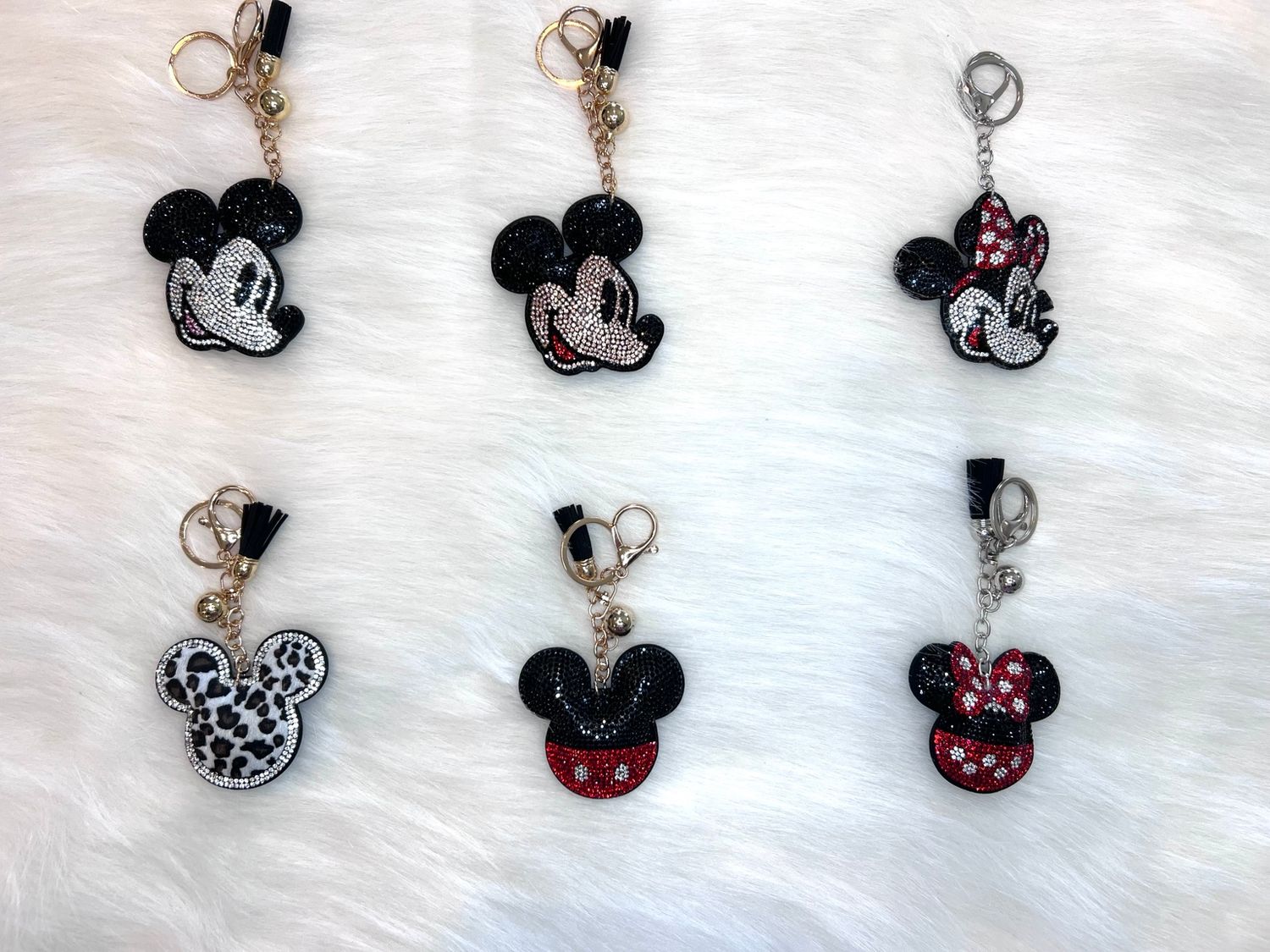 Rhinestone Mouse Character Keychain