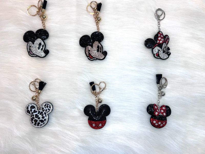 Rhinestone Mouse Character Keychain