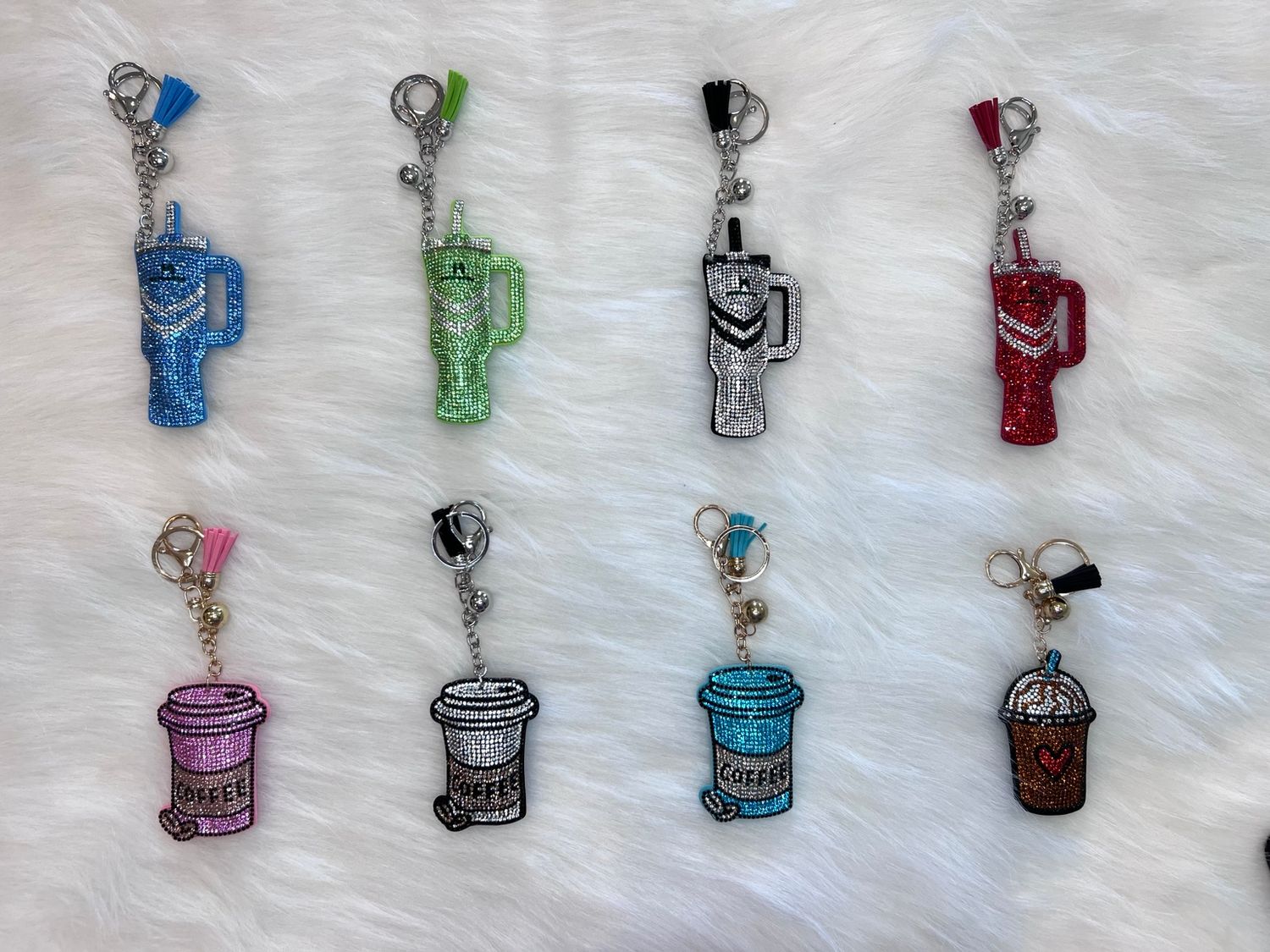 Tumbler &amp; Coffee Cup Bling Keychain Collection