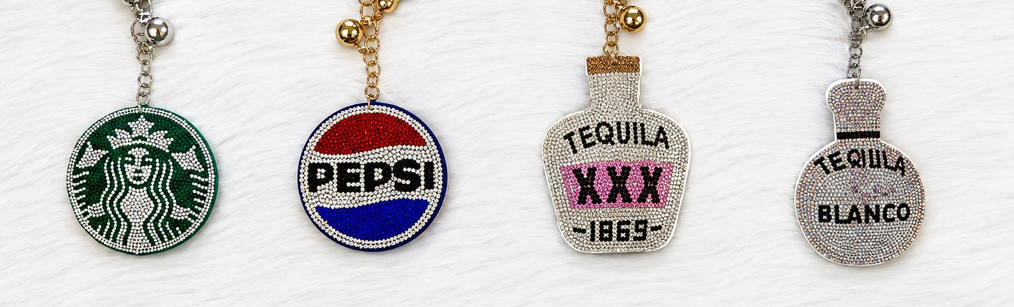 Drinks &amp; Brands Bling Keychain Collection