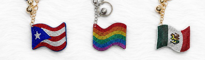 Flag Bling Keychain Collection
