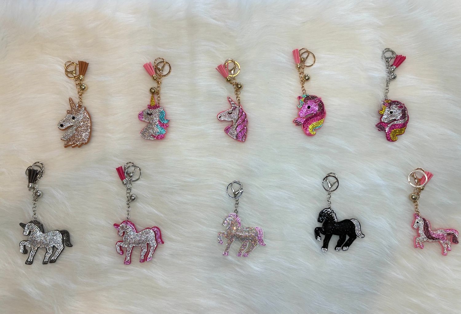 Unicorn &amp; Horse Bling Keychain Collection