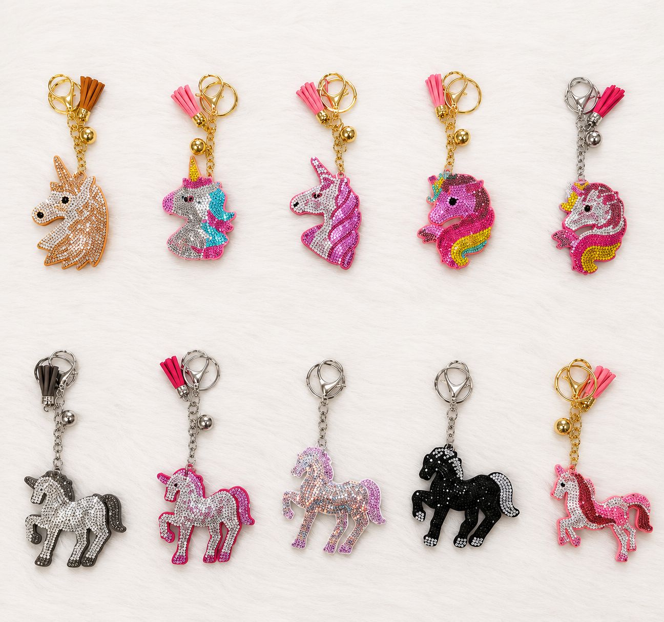 Unicorn &amp; Horse Bling Keychain Collection
