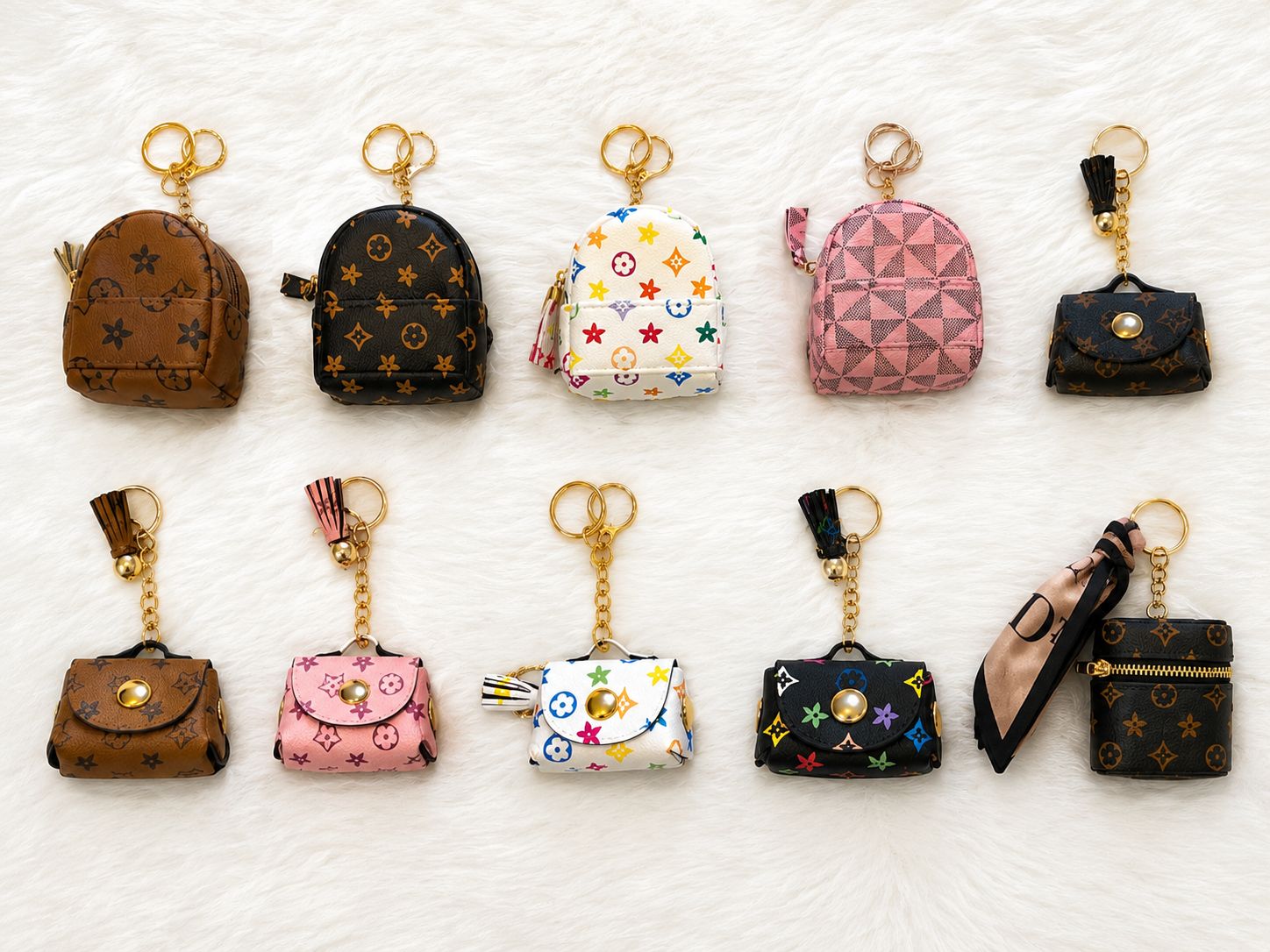 Designer-Inspired Mini Bag Keychain Collection