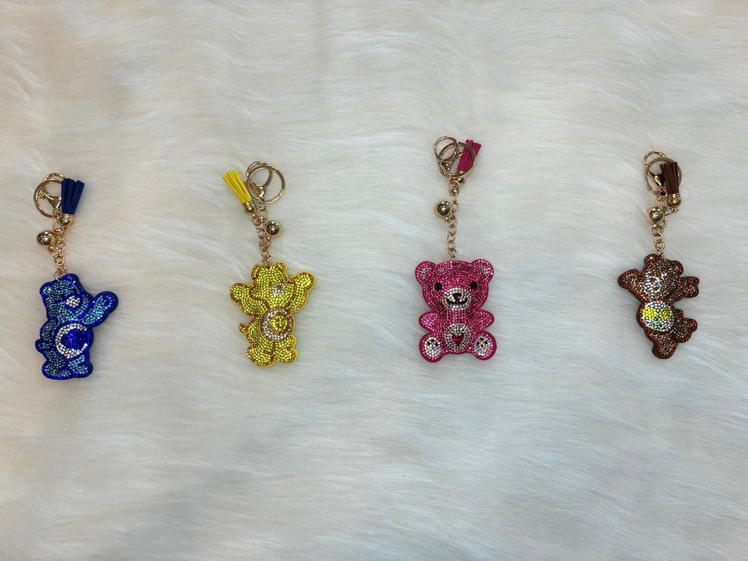Tiny Teddy Bear Bling Keychain Collection