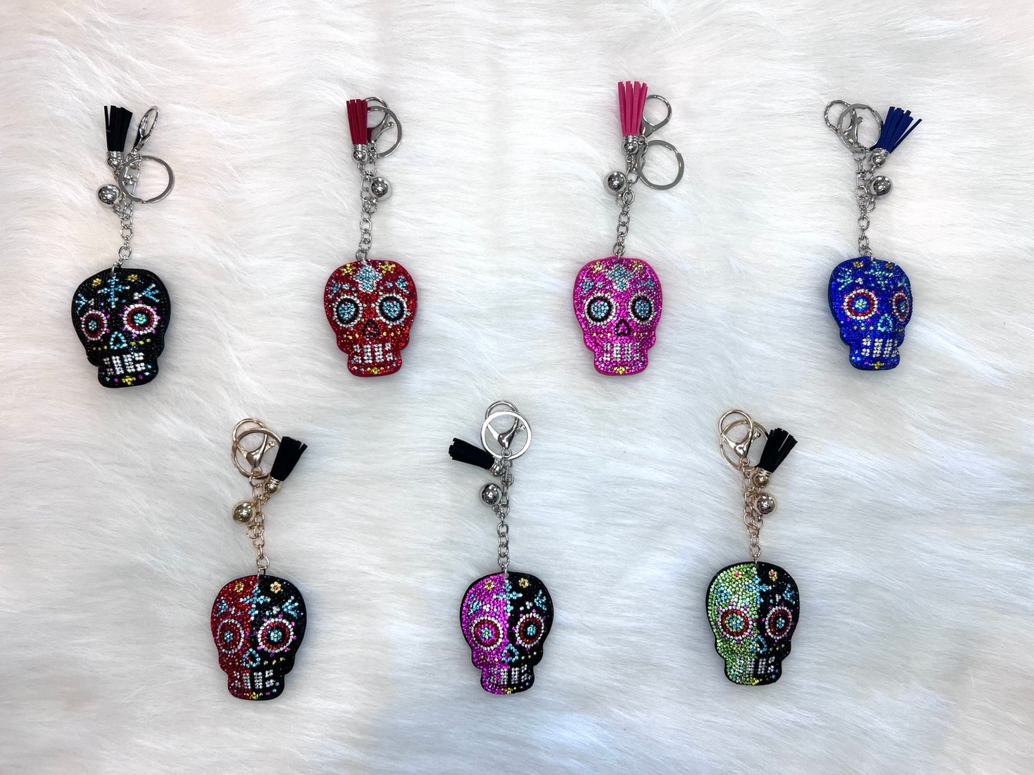 Sugar Skull Bling Keychain Collection