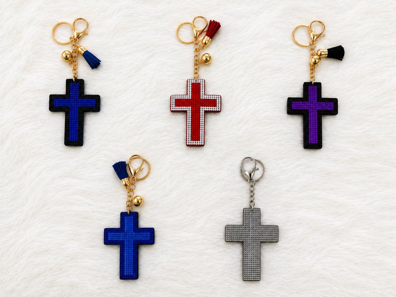 Classic Rhinestone Cross Keychain
