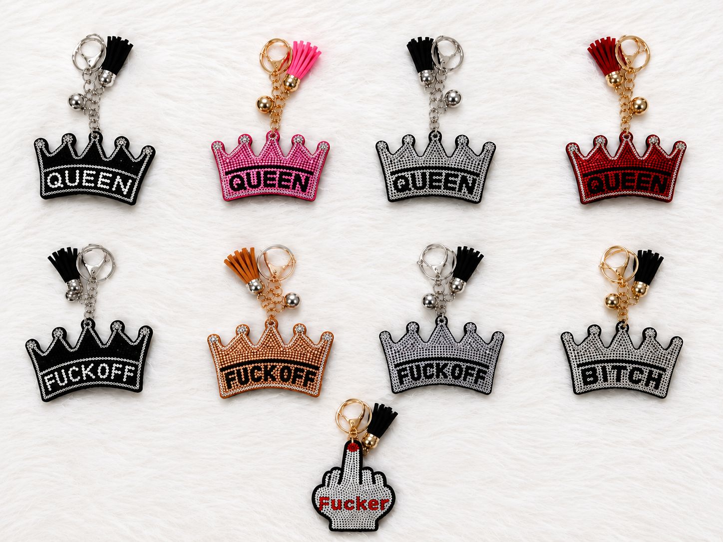 Queen Attitude Bling Keychain Collection