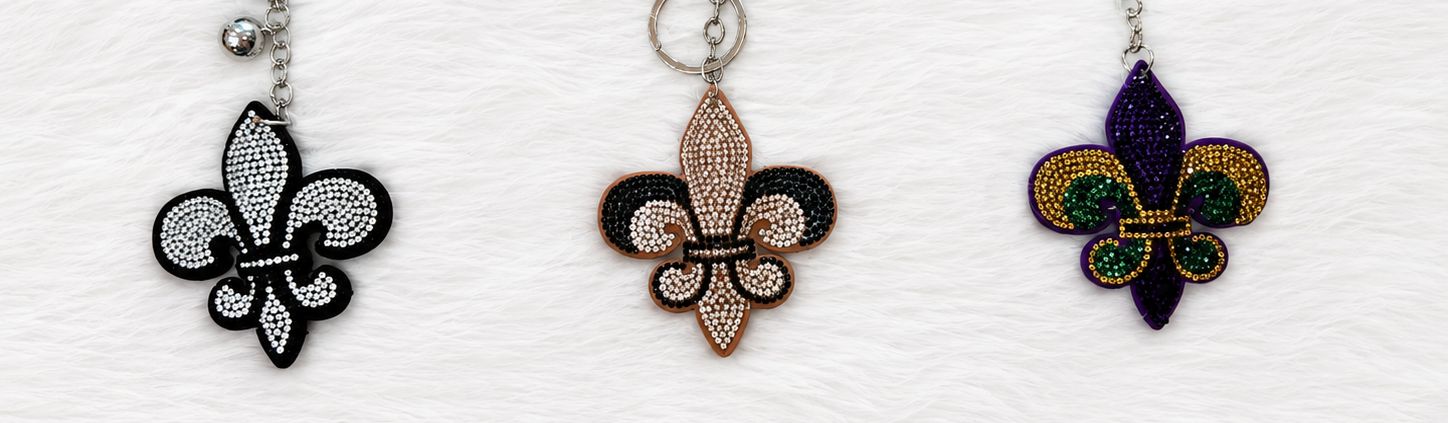 Fleur de Lis Bling Keychain Collection