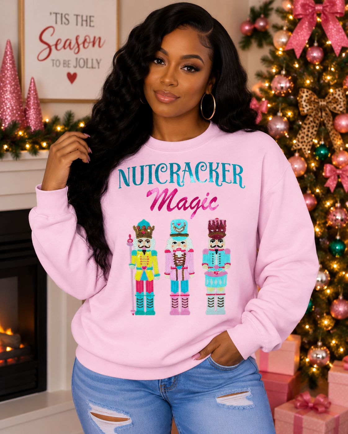 Nutcracker Magic Sequin Christmas Sweatshirt