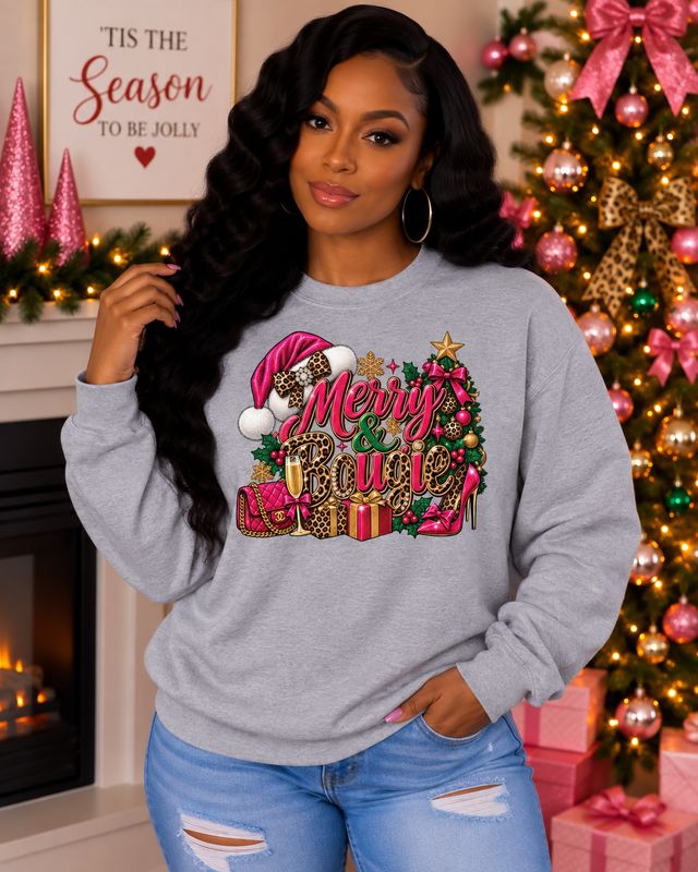 Merry &amp; Bougie Christmas Sweatshirt