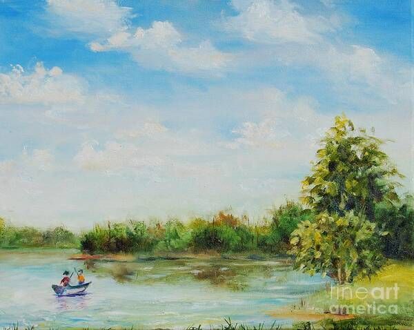 Fishing on the Lake Art Print