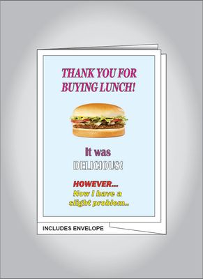 Thank You for Buying Lunch card - Cheeseburger
