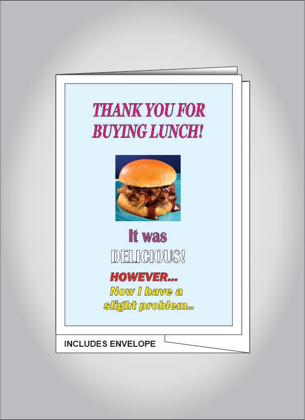Thank You for buying lunch card - BBQ