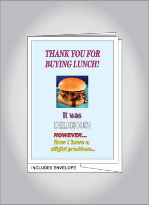 Thank You for buying lunch card - BBQ