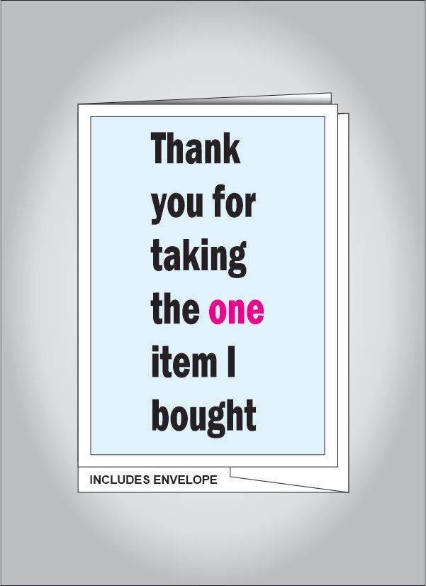 Thank You 3 foot long receipt card