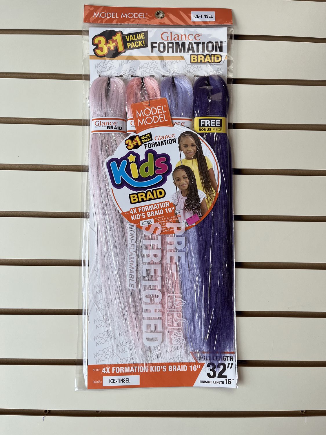 Glance formation kids braiding hair - Ice Tinsel Color