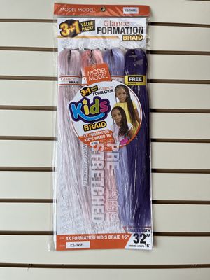 Glance formation kids braiding hair - Ice Tinsel Color
