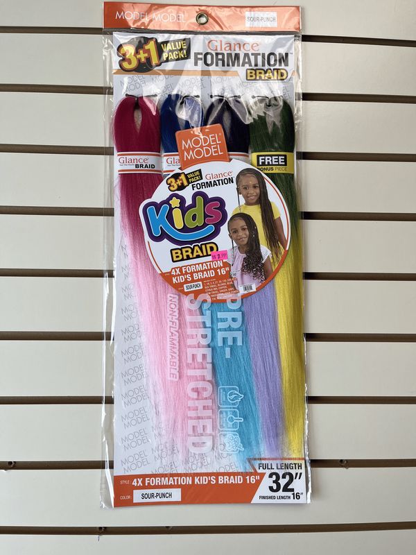 Glance formation kids braiding hair - Sour Punch Color