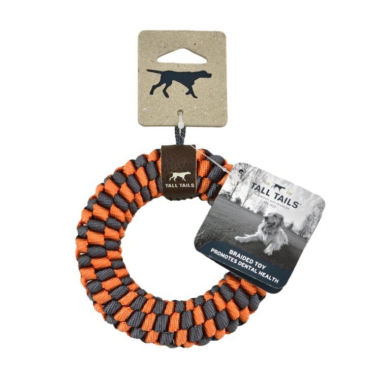 Tall Tails - 5&quot; Braided Ring Toy - Orange, Size: 5&quot;