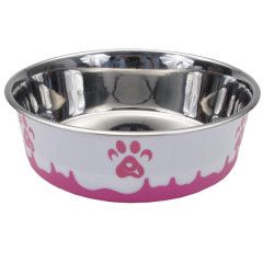 Maslow Design - Bowl Paw Pink/White, Size: 13oz