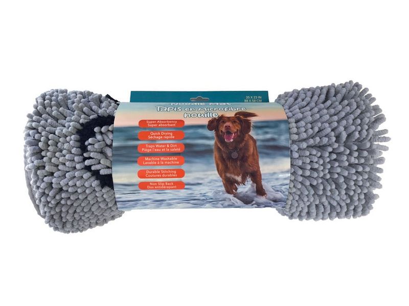 Pampered Pooch - Microfibre Noodle Mat Grey