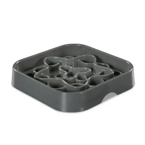 Messy Mutts - Interactive Square Slow Feeder Grey