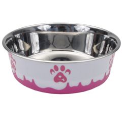 Maslow Design - Bowl Paw Pink/White