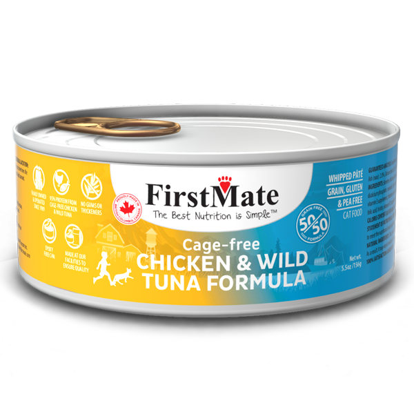 FirstMate - GF 50/50 Cage Free Chicken/Wild Tuna Cat 5.5oz