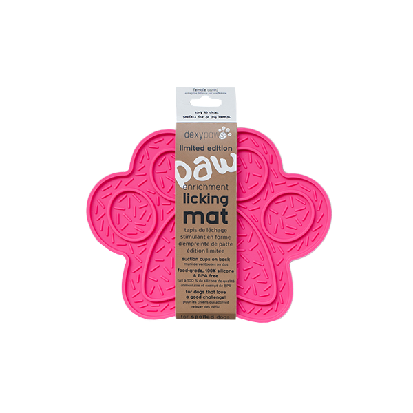 Dexypaws - Dog Lick Mat Pink Paw