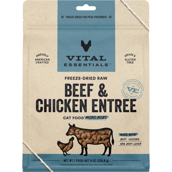Vital Essentials - FD Raw Beef &amp; Chicken Mini Nibs 8oz Cat