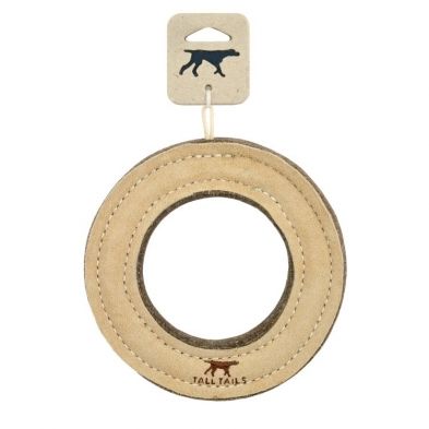 Tall Tail - 7" Natural Leather &amp; Wool Ring Toy