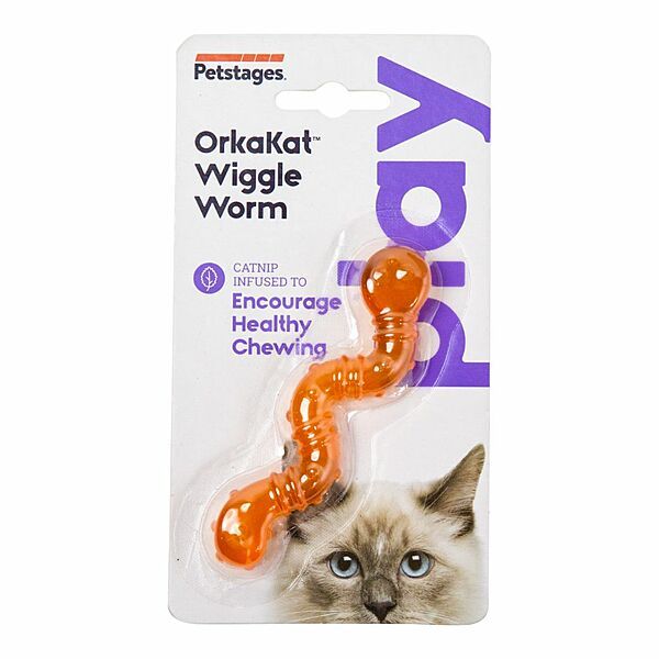 Outward Hound - Orkakat Catnip Wiggle Worm Orange | Cat